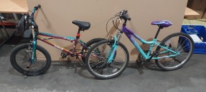 2 PIECE MIXED BIKE LOT CONTAINING 1 X SPIKE AFTER BURN BMX BIKE - 11 INCH FRAME - SINGLE GEAR 1 X APOLLO VIVID BIKE - 18 GEARS - 11.5 INCH FRAME