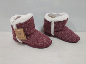 15 X BRAND NEW SLIPPER BOOTS IN BURGUNDY IN SIZE'S 5 IN UK3 AND 4 IN UK4 AND 5 IN UK5 AND 1 IN UK8 IN TWO BOXE'S