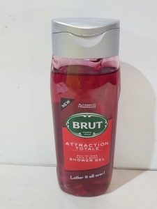 48 X BRAND NEW BRUT ATTRACTION TOTAL ALL IN ONE HAIR & BODY SHOWER GEL 500ML IN 8 BOXES