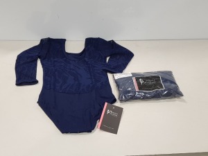 50 X BRAND NEW CURVED NECKLINE LACE OVER BACK & SLEEVES COTTON LYCRA IN NAVY BLUE , IN MIXED SIZE'S 3A ,3 , 2 , AND 6 IN ONE TRAY.