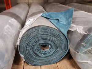 1 X BRAND NEW TOKYO FABRIC ROLL IN PLUSH COLOR NEW TEAL LENGTH 33.6m WIDTH 143cm - FACTORY SEALED