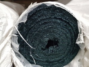 1 X BRAND NEW FABRIC ROLL IN DESIGN CHURCHIL BLACK/ NAVY BLUE WIDTH 148cm LENGTH 43.9m - FACTORY SEALED