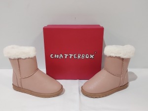 20 X BRAND NEW CHATTERBOX GRACE DUSTY PINK BOOTS IN SIZE UK KIDS 12