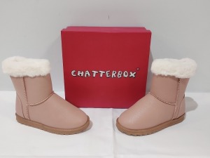 20 X BRAND NEW CHATTERBOX GRACE DUSTY PINK BOOTS IN SIZE UK KIDS 10