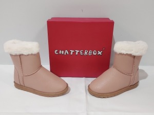 20 X BRAND NEW CHATTERBOX GRACE DUSTY PINK BOOTS IN SIZE UK KIDS 8