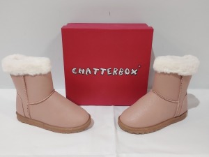 20 X BRAND NEW CHATTERBOX GRACE DUSTY PINK BOOTS IN SIZE UK KIDS 8