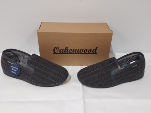 28 X BRAND NEW OAKENWOOD PHILLIP MENS WARM LINED SLIPPERS IN GREY 9