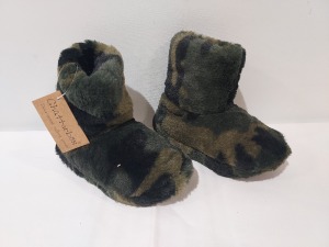 30 X BRAND NEW CHATTERBOX ARMY GREEN SLIPPERS IN SIZES 8-9-10-11-12-13-1-2