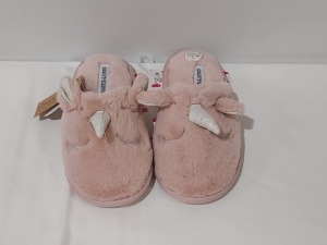 37 X BRAND NEW CHATTERBOX PINK UNICORN SLIPPERS IN SIZES 11/12 - 13-1 IN 4 BOXES