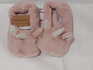 30 X BRAND NEW CHATTERBOX IZZY UNICORN SLIPPERS SIZE 4/5 KIDS 2/3 KIDS