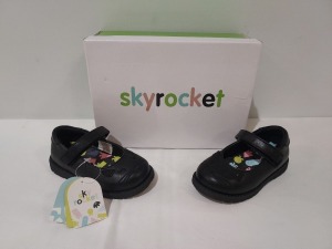 20 X BRAND NEW SKYROCKET CASSIE BLACK SHOES IN SIZE 6 AND 7 KIDS