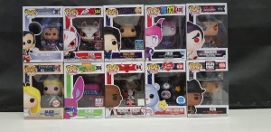 10 X BRAND NEW BOXED FUNKO POP VINYL FIGURES - ALL IN VARIOUS MODELS - ( BOX SIZE : H 16 CM X W 11.5 CM ) ( PLEASE SEE PICTURES FOR MODEL TYPES )