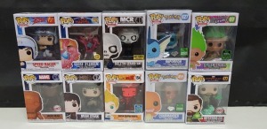 10 X BRAND NEW BOXED FUNKO POP VINYL FIGURES - ALL IN VARIOUS MODELS - ( BOX SIZE : H 16 CM X W 11.5 CM ) ( PLEASE SEE PICTURES FOR MODEL TYPES )