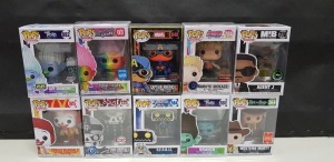 10 X BRAND NEW BOXED FUNKO POP VINYL FIGURES - ALL IN VARIOUS MODELS - ( BOX SIZE : H 16 CM X W 11.5 CM ) ( PLEASE SEE PICTURES FOR MODEL TYPES )