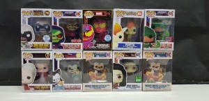 10 X BRAND NEW BOXED FUNKO POP VINYL FIGURES - ALL IN VARIOUS MODELS - ( BOX SIZE : H 16 CM X W 11.5 CM ) ( PLEASE SEE PICTURES FOR MODEL TYPES )