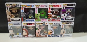 10 X BRAND NEW BOXED FUNKO POP VINYL FIGURES - ALL IN VARIOUS MODELS - ( BOX SIZE : H 16 CM X W 11.5 CM ) ( PLEASE SEE PICTURES FOR MODEL TYPES )