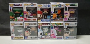 10 X BRAND NEW BOXED FUNKO POP VINYL FIGURES - ALL IN VARIOUS MODELS - ( BOX SIZE : H 16 CM X W 11.5 CM ) ( PLEASE SEE PICTURES FOR MODEL TYPES )