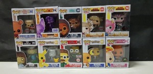 10 X BRAND NEW BOXED FUNKO POP VINYL FIGURES - ALL IN VARIOUS MODELS - ( BOX SIZE : H 16 CM X W 11.5 CM ) ( PLEASE SEE PICTURES FOR MODEL TYPES )