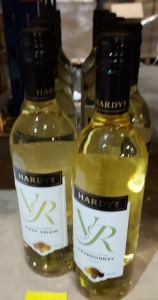 10 X BRAND NEW MIXED WHITE WINE LOT CONTAINING , HARDYS VR CHARDONNAY AND HARDYS VR PINOT GRIGIO , ALL 75CL