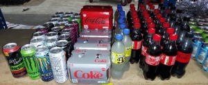 97 X BRAND NEW MIXED SOFT DRINKS LOT CONTAINING , MONSTER ENERGY FLAVOURS - ULTRA , AUSSIE LEMONADE , ULTRA PARADISE , ORANGE DREAM , MIXXD AND GOLDEN PINEAPPLE ALL 500ML , COCA COLA ORIGINAL BOTTLES 500ML , COKE ZERO BOTTLES 500ML , DIET COKE CANS 330ML 