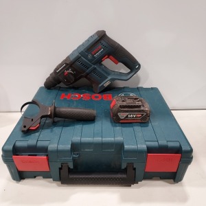 1 X BOSCH BRUSHLESS MOTOR HAMMER DRILL ( GBH 18V-21 ) WITH 1 X BOSCH 18V - 4.0AH LI-ION BATTERY - AND CARRY CASE NO CHARGER