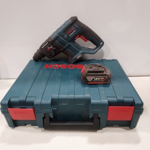 1 X BOSCH BRUSHLESS MOTOR HAMMER DRILL ( GBH 18V-21 ) WITH 1 X BOSCH 18V - 4.0AH LI-ION BATTERY - AND CARRY CASE NO CHARGER