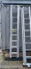 1 X LYTE 5B TRIPLE EXTENSION ALUMINIUM SILVER LADDERS - 2.5 - 5.96 METERS - ROLE RUNG SUPPORT AND LASHING ROPE - ALSO TO INCLUDE ANTISLIP LADDER STOPS
