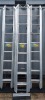 1 X LYTE 5B TRIPLE EXTENSION ALLUMINIUM SILVER LADDERS - 2.5 - 5.96 METERS - ROLE RUNG SUPPORT AND LASHING ROPE - ALSO TO INLCUDE ANTISLIP LADDER STOPS