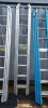 1 X LYTE 5B TRIPLE EXTENSION ALUMINIUM SILVER LADDERS - 2.5 - 5.96 METERS - ROLE RUNG SUPPORT AND LASHING ROPE - ALSO TO INCLUDE ANTISLIP LADDER STOPS