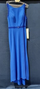 1 X BRAND NEW BLUE MOON PROM BY ROMANTICA BRIDAL WEAR IN ROYAL BLUE , STYLE - A164 , SIZE - UK16 , RRP - £312