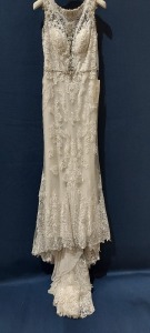 1 X BRAND NEW RONALD JOYCE DRESS & STOLE IN IVORY , STYLE 69418 , SIZE - UK14 , LENGTH - 61 INCHES , RRP - £700