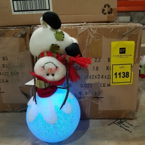 132X BRAND NEW PREMIER 26CM SNOWMAN DOING HANDSTAND WITH LIGHTS