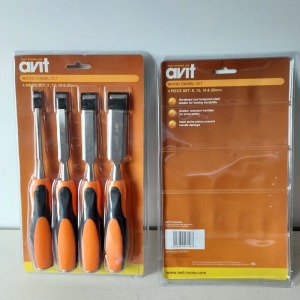 28 X BRAND NEW AVIT 4 PCS WOOD CHISEL SET - 6 MM / 13 MM / 19 M / 25 MM (CODE : AV10010 ) - PICK LOOSE