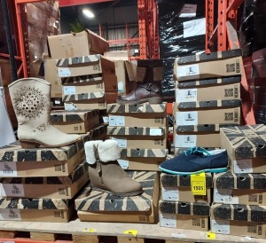 30 X BRAND NEW MIXED KEDDO SHOE LOT TO INCLUDE MANMADE NUBUCK HEELED BOOTS - BROWN BOOTS - MANMADE LEATHER TALL BOOTS - SUEDE STYLE SHOES ETC ALL IN VARIOUS SIZES