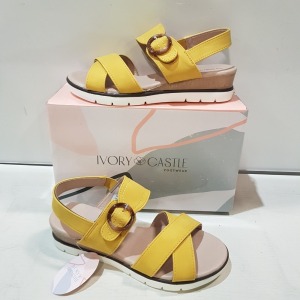 48 X BRAND NEW ALL ABOUT STYKE MUSTARD SANDALS IN SIZE 5