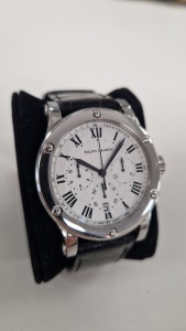 RALPH LAUREN STEEL SPORTING CHRONOGRAPH WATCH WACA00240 NO BOX OR PAPERS