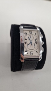 CARTIER 18K TANK AMERICAN STRAP WATCH 264517CD.2312 NO BOX OR PAPERS