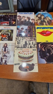 10 LP'S TO INCLUDE BANDS SUCH AS, THE ANIMALS, THE BEATLES, THE ROLLING STONES, BOB DYLAN, ERIC CLAPTON, SATISFACTION