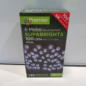 16 X BRAND NEW PREMIER 6M MULTI ACTION 100 LED SUPABRIGHTS IN WHITE