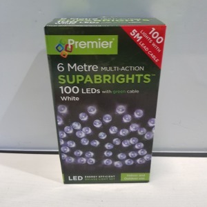 16 X BRAND NEW PREMIER 6M MULTI ACTION 100 LED SUPABRIGHTS IN WHITE