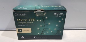 28 X BRAND NEW LUMINEO MICRO LED COMPACT TWINKLE LIGHTS 480 LED 6M LENGTH IIN WARM WHITE