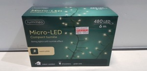 28 X BRAND NEW LUMINEO MICRO LED COMPACT TWINKLE LIGHTS 480 LED 6M LENGTH IIN WARM WHITE