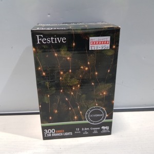 51 X BRAND NEW 300 AMBER CHRISTMAS 2.5M BRANCH LIGHTS CAN BE USED INDOOR / OUT DOOR