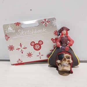 192 X BRAND NEW DISNEY RED SKETCHBOOK ORNAMENT PIRATES OF THE CARIBBEAN CHRISTMAS DECORATION IN 8 BOXES