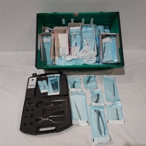 TRAY OF MIXED DENTISTRY PRODUCTS TO INC - STAINLESS STEEL UTENSILS ETC