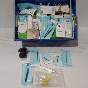 TRAY OF MIXED DENTISTRY PRODUCTS TO INC - STAINLESS STEEL UTENSILS ETC