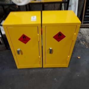 2 X COSHH CABINETS FOR FLAMMABLE PRODUCTS H700MM X W360MM