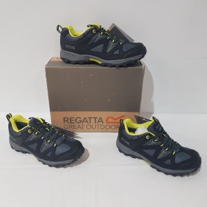 3 X BRAND NEW BOXED KIDS REGATTA ISOTEX WATERPROOF TRAINERS IN SIZES 2, 3 & 5 (P)