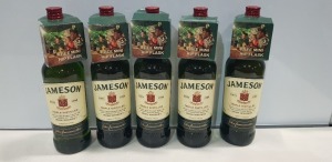 5 X BRAND NEW JAMESON TRIPLE DISTILLED IRISH WHISKEY 40%VOL SIZE 1 LITRE