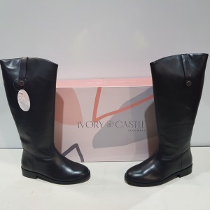 16 X BRAND NEW BOXED IVORY CASTLE ALL ABOUT STYLE KNEE HIGH BOOTS IN STYLE 'RIVER A7884', 8 IN SIZE 3 AND 8 IN SIZE 6 - IN 2 LARGE BOXES